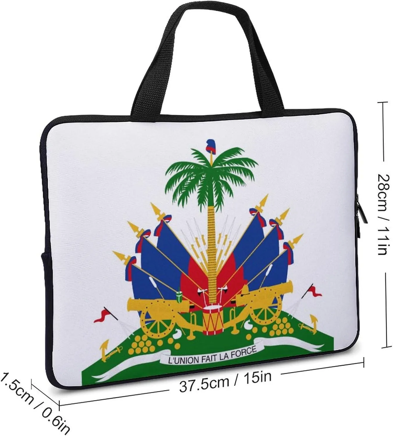 15 Inch Equatorial Guinea Flag Laptop Bag, Protective Neoprene Case for Computer & Tablet