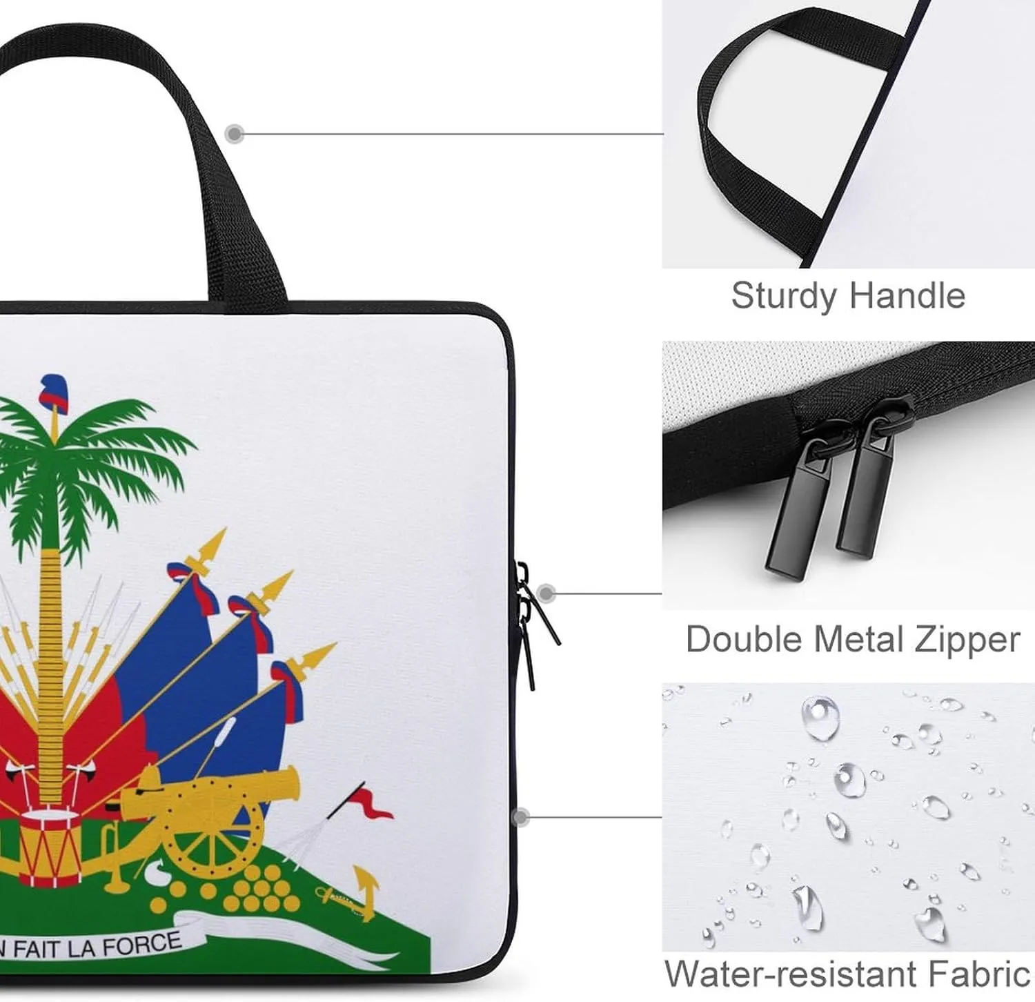 15 Inch Equatorial Guinea Flag Laptop Bag, Protective Neoprene Case for Computer & Tablet