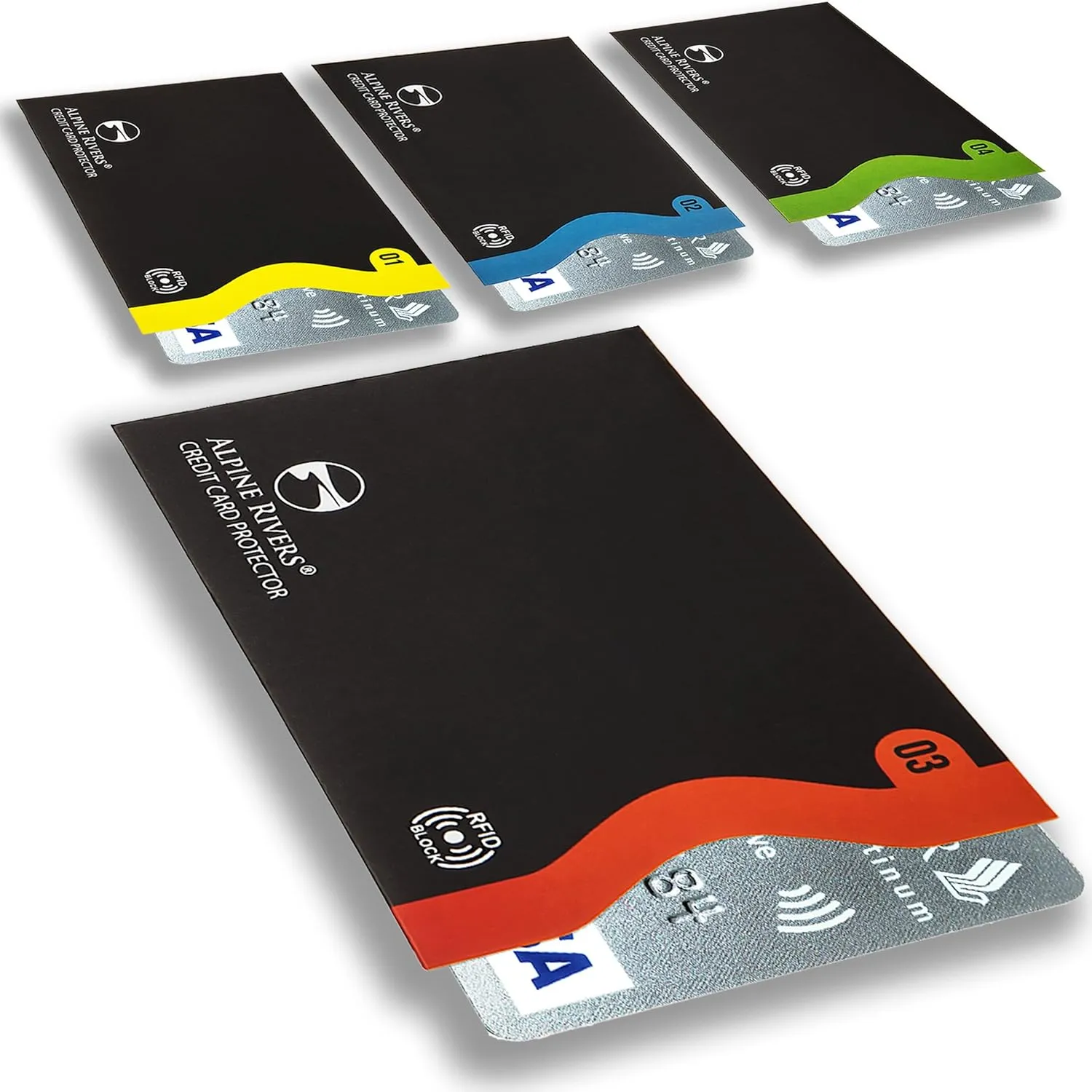 18 RFID Blocking Sleeves (14 Credit Card Holders & 4 Passport Protectors) - Premium Identity Theft Protection Set for Men & Women, Slim Design Fits Wallet or Purse