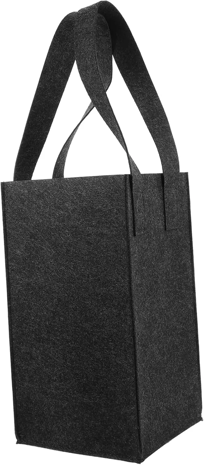 1pc Wine present Tote Bag Drinking Wine Saver Bottle Bags for Wine Portable Wine Tote Bag Multipack Wine Carrier Tote Wine Bag Purse System Carriers Stoppers Bar Bog Black Felt