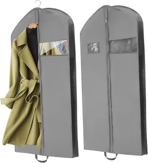 2 Pack Transparent Travel Suit Garment Bags 152 * 60 * 10cm Hanging Storage Bag for Dresses Coats Suits