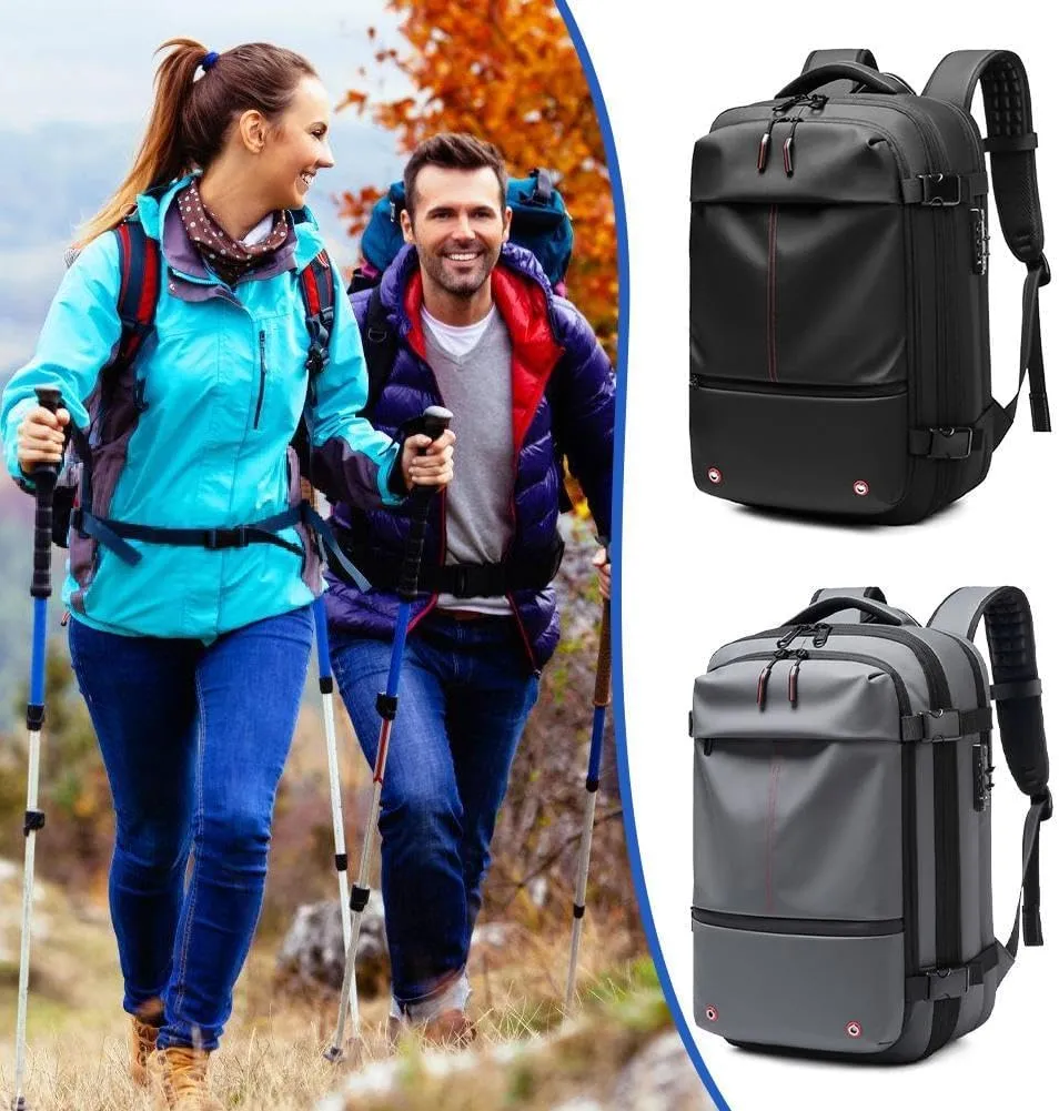 2025 New Upgrade Vacuum Backpack Travel, 60L Expandable Backpacks with Vacuum Compression, Anti Theft Travel Vacuum Backpacks