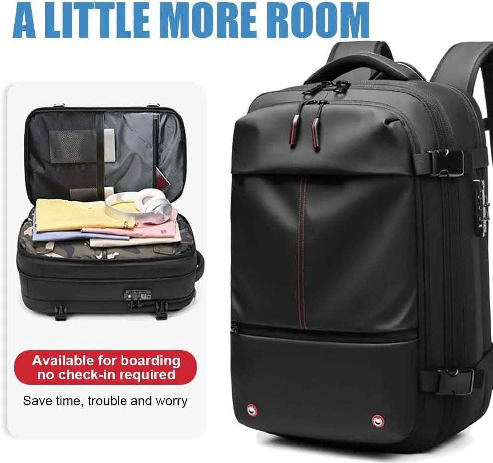 2025 New Upgrade Vacuum Backpack Travel, 60L Expandable Backpacks with Vacuum Compression, Anti Theft Travel Vacuum Backpacks