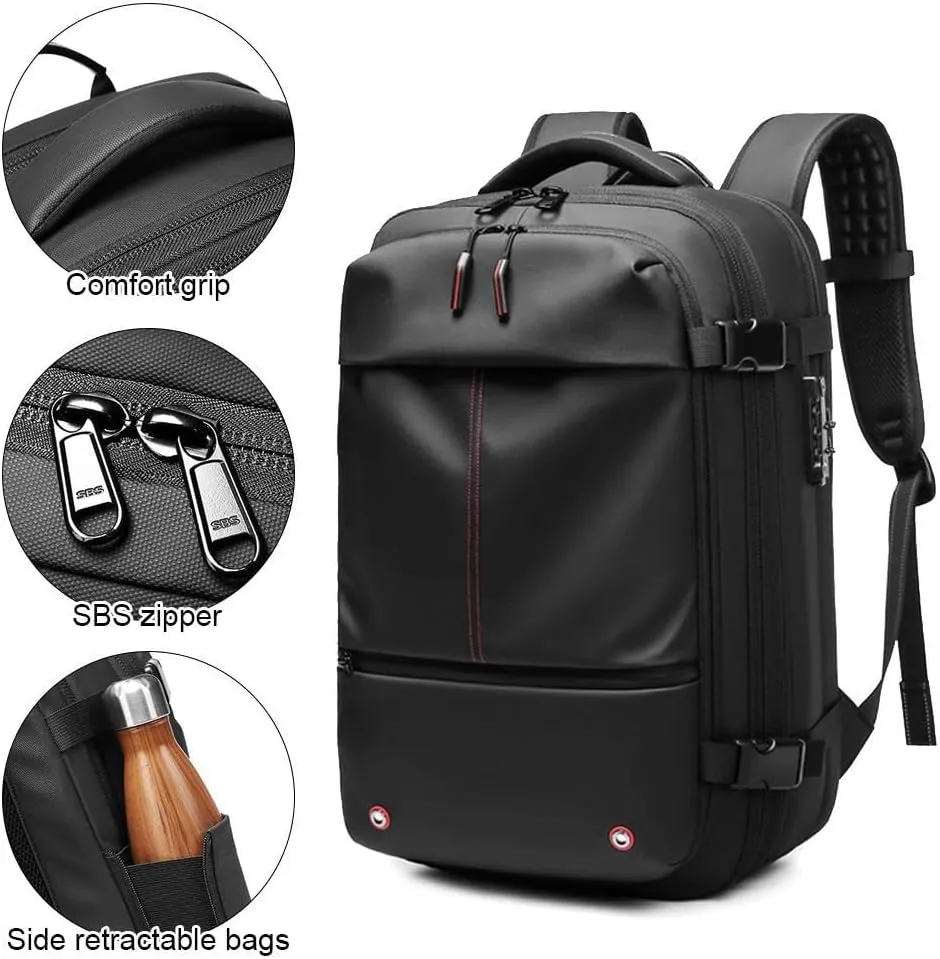 2025 New Upgrade Vacuum Backpack Travel, 60L Expandable Backpacks with Vacuum Compression, Anti Theft Travel Vacuum Backpacks