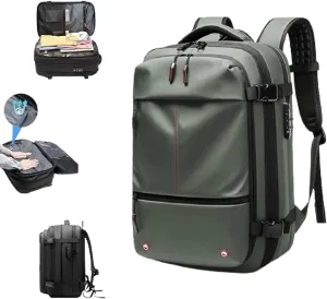 2025 New Upgrade Vacuum Backpack Travel, 60L Expandable Backpacks with Vacuum Compression, Anti Theft Travel Vacuum Backpacks