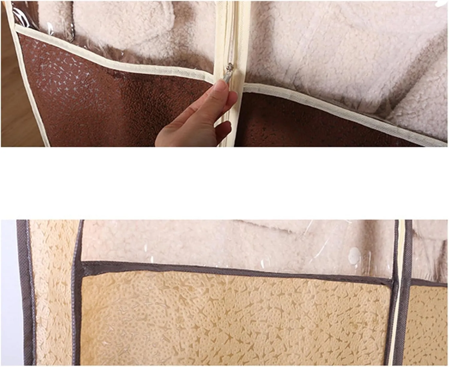 2pc Bag Widened Non-woven Clothing Cover For Garment Dress Suit Coat Big Cloth Case Hanging Pocket Storage Organize Bags(Red,60x128cm)