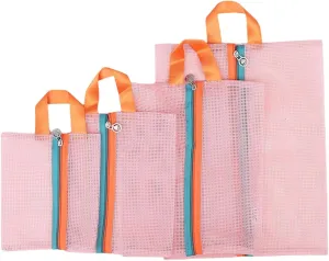 4pcs Multipurpose Meshes Organizers Bags For Travel And Home Use Portable And Sturdy Polyester Designs