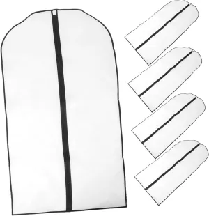 5pcs Garment Bags for Hanging Clothes Transparent Clothing Protectors for Suits and Coats Ample Storage Space for Closet Organization Versatile Use for Home Travel and More