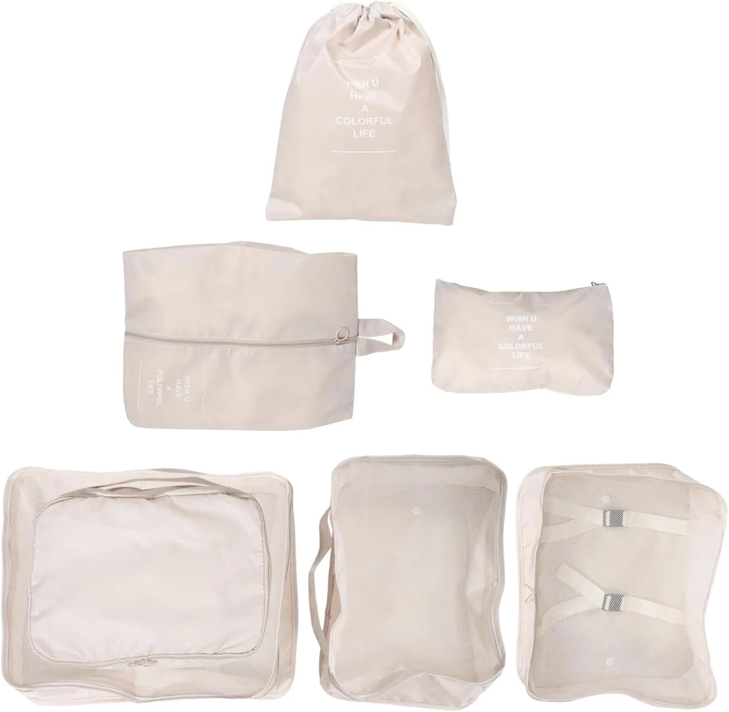 7-piece Packing Cube Set Laundry Bag Suitcase Organizer Clothing Storage Bags for Travel Business Trips Home Organization