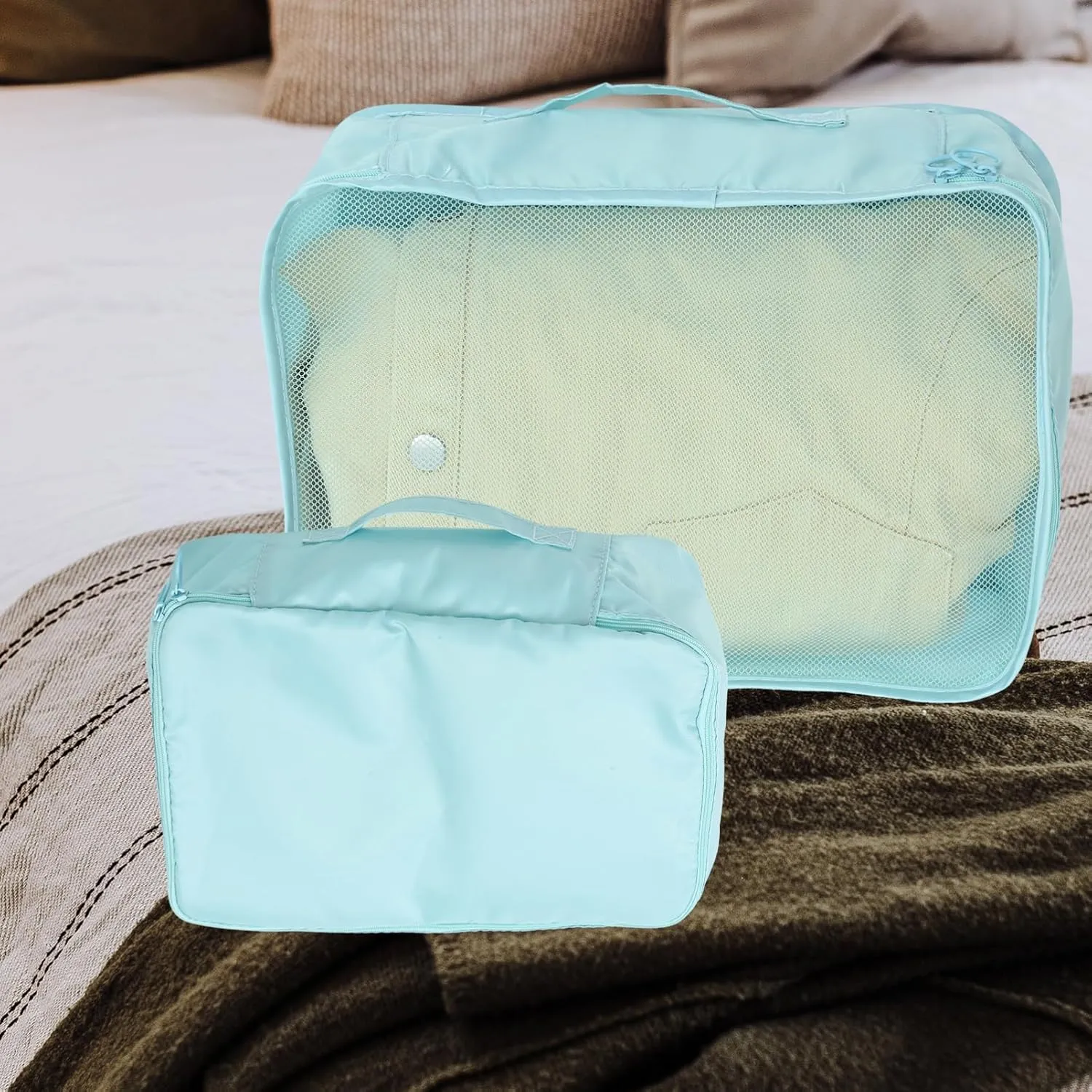 7pcs Travel Packing Cubes Suitcase Organizer Bags Pouch Bag for Camping Gym
