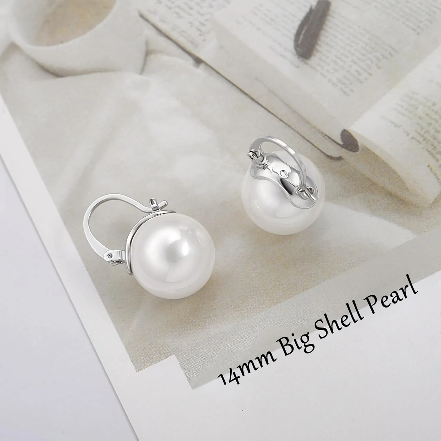 925 Sterling Silver Hoop Handpicked AAA  Quality 7.5-8mm White Freshwater Cultured Pearl Dangle Drop Earrings Jewelry for Women