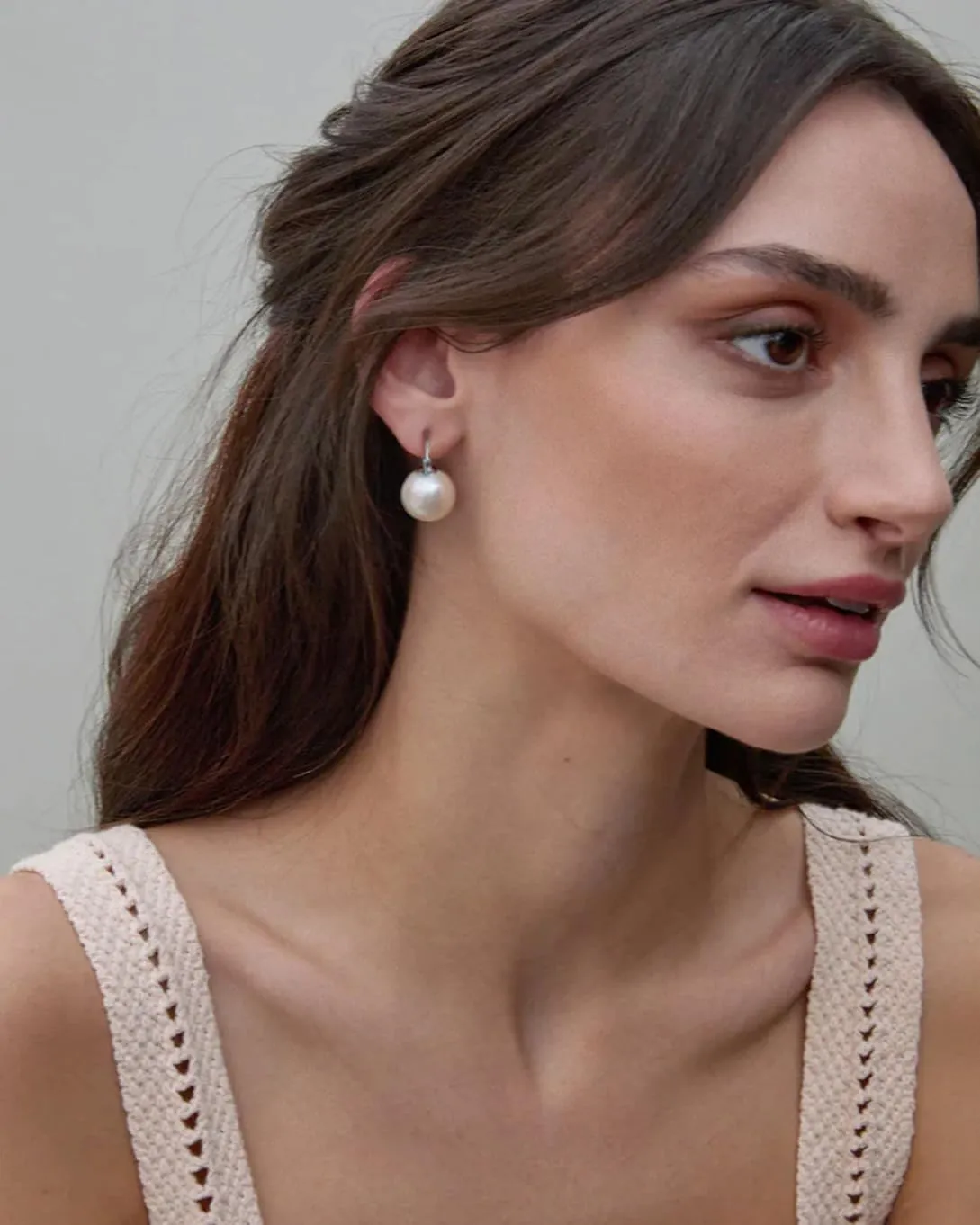 925 Sterling Silver Hoop Handpicked AAA  Quality 7.5-8mm White Freshwater Cultured Pearl Dangle Drop Earrings Jewelry for Women