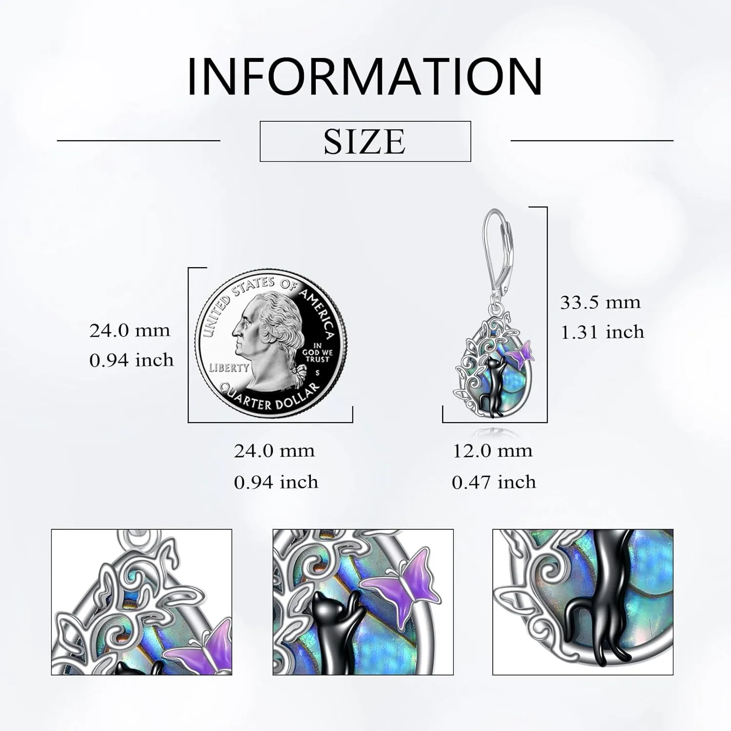 925 Sterling Silver Hummingbird/Dove/Cat/Octopus/Fox/Mermaid/Capybara/Dragonfly Dangle Earrings Cute Animal Jewelry Birthday Gifts for Women