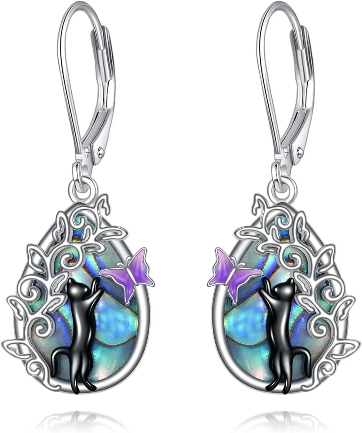 925 Sterling Silver Hummingbird/Dove/Cat/Octopus/Fox/Mermaid/Capybara/Dragonfly Dangle Earrings Cute Animal Jewelry Birthday Gifts for Women