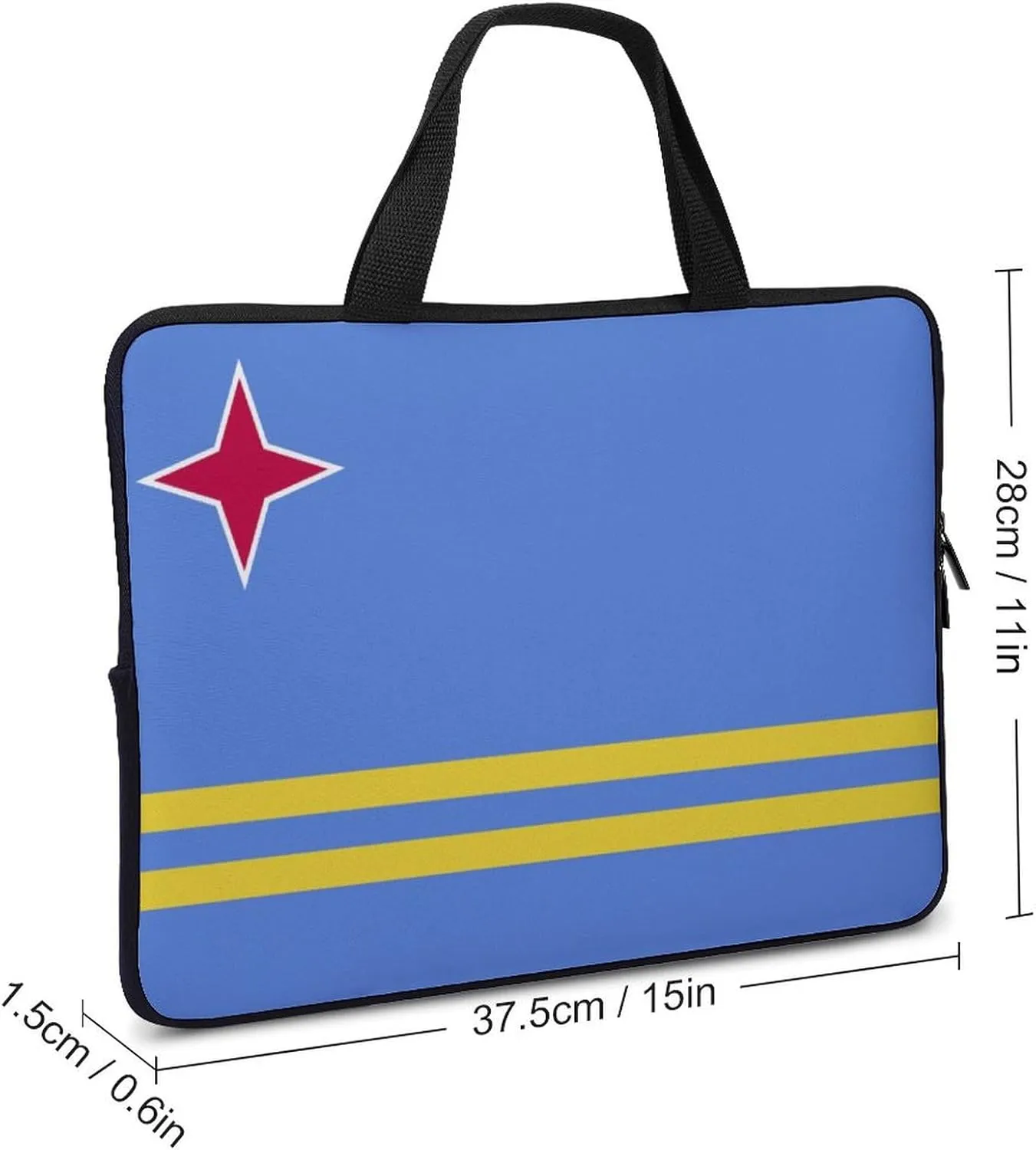 Abkhazia Flag Laptop Sleeve 15 Inch, Slim Protective Case with Handle for Notebook
