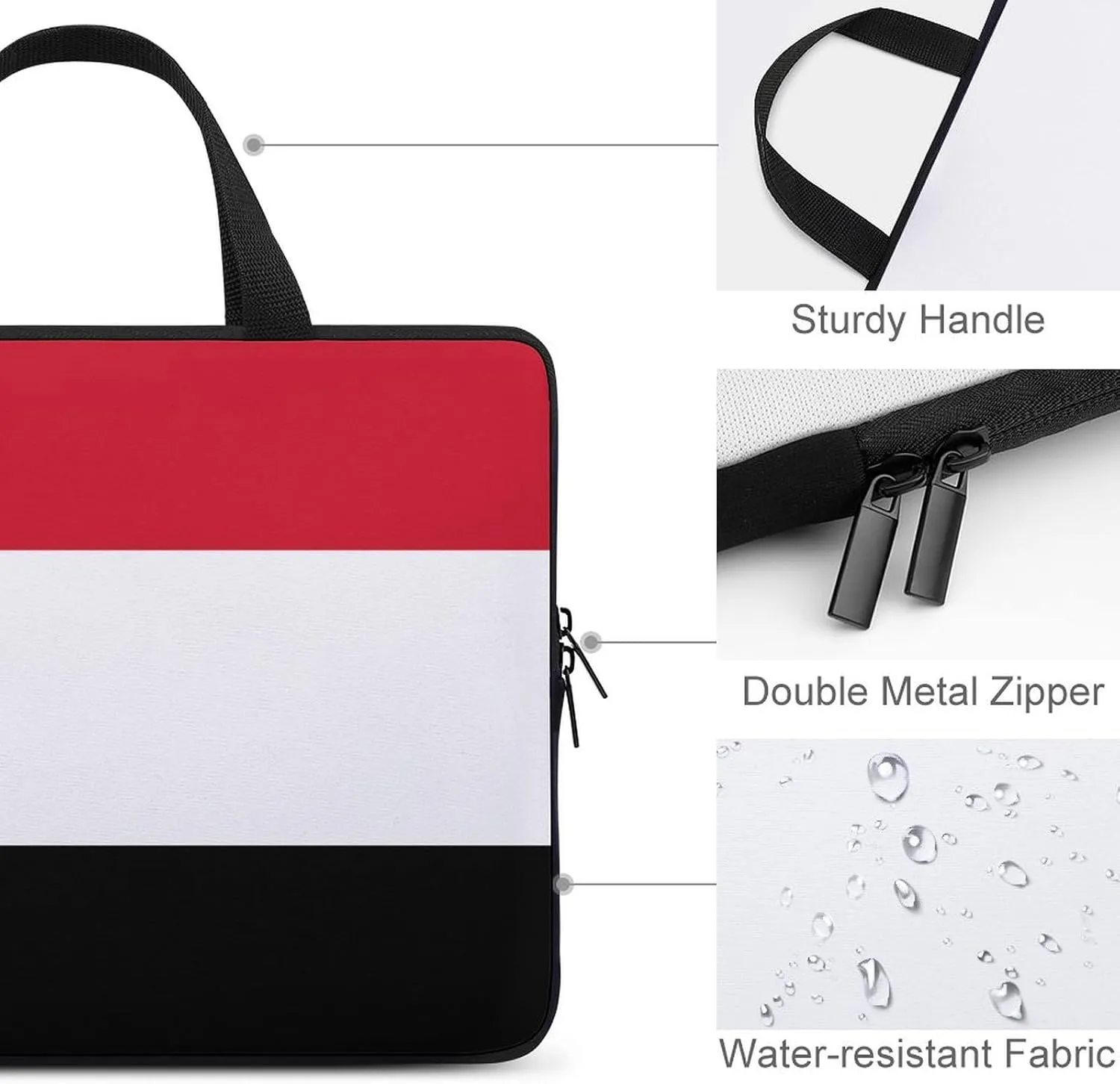 Abkhazia Flag Laptop Sleeve 15 Inch, Slim Protective Case with Handle for Notebook