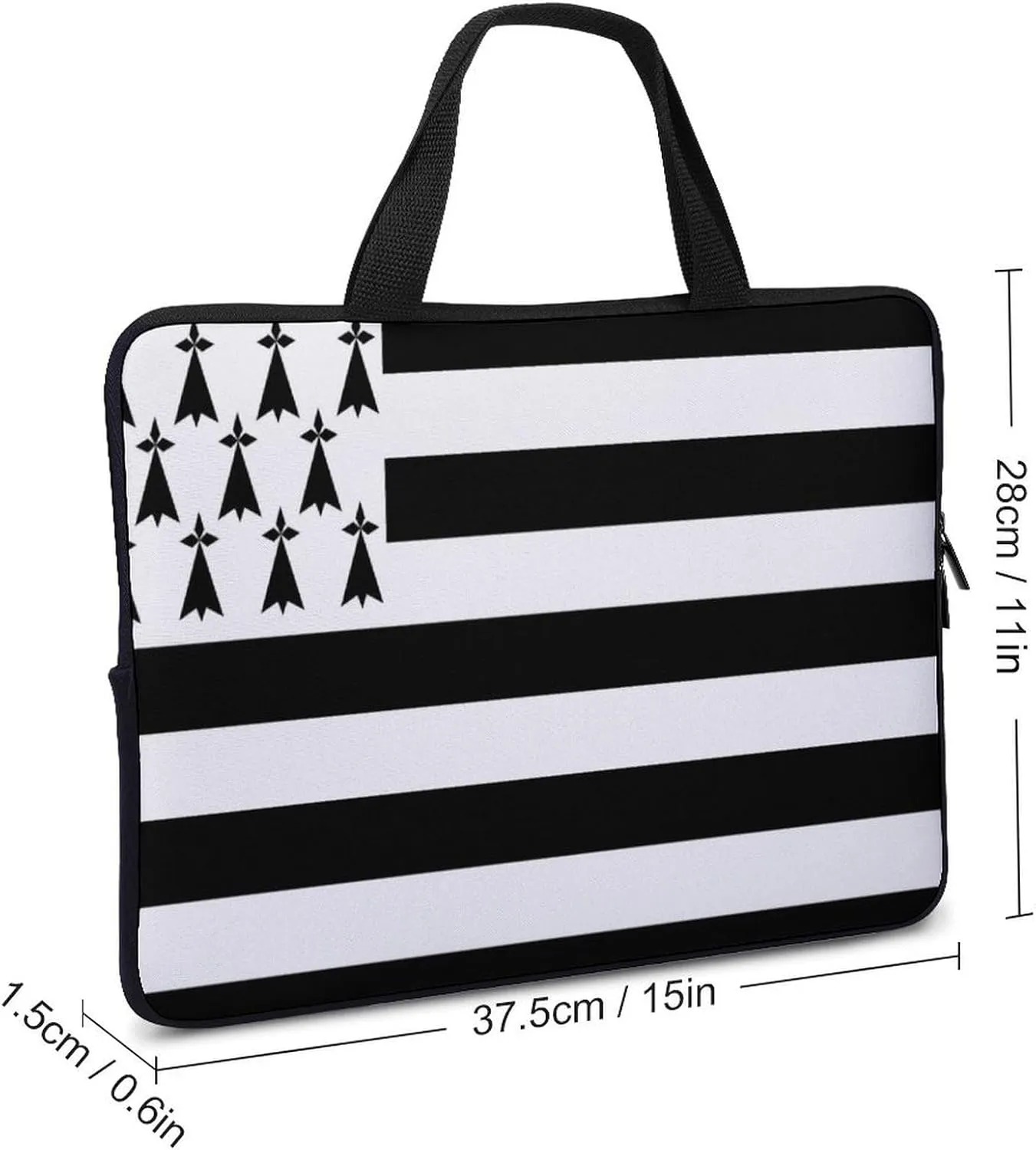Abkhazia Flag Laptop Sleeve 15 Inch, Slim Protective Case with Handle for Notebook