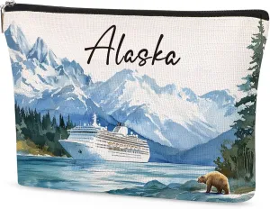 Alaska Travel Cosmetic Case, Blue, Perfect for Alaska Lovers, Travelers, Cruise Lovers