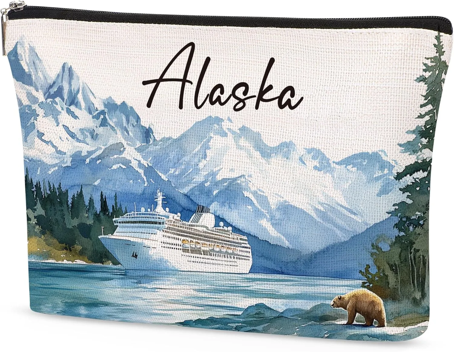 Alaska Travel Cosmetic Case, Blue, Perfect for Alaska Lovers, Travelers, Cruise Lovers