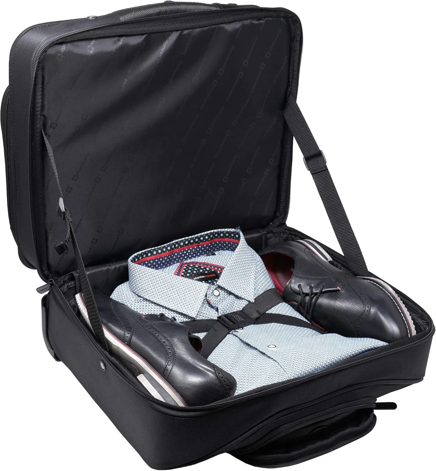 Alpine Swiss Rolling Laptop Briefcase Wheeled Overnight Carry on Bag Up to 15.6 Inches Notebook - Carries Legal Size Files
