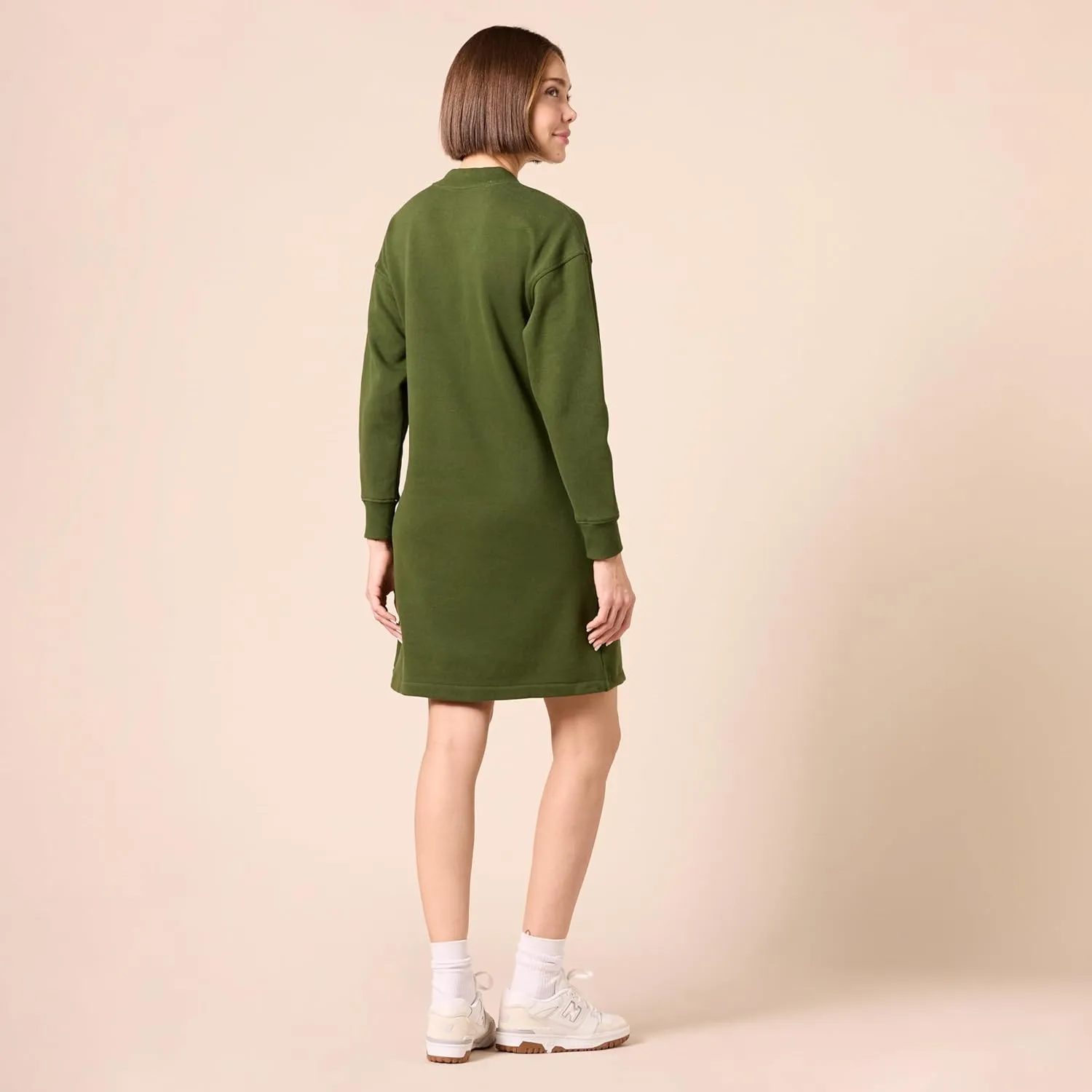 Amazon Essentials Women's Knit Henley Sweatshirt Dress (Available in Plus Size)