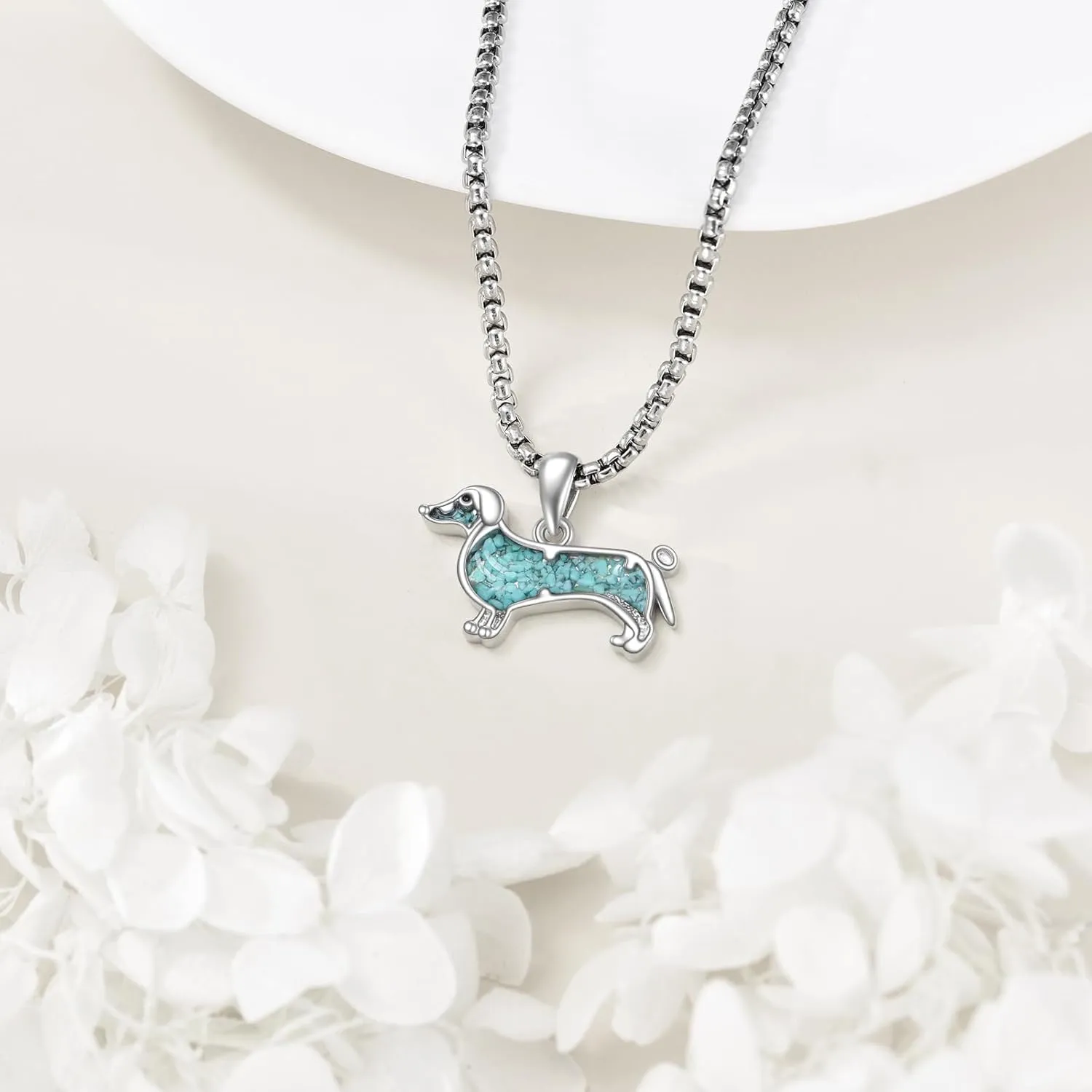 Animal Necklace 925 Sterling Silver Turquoise Horse/Hummingbird/Butterfly/Dragonfly/Phoenix/Turtle/Owl Pendant Jewelry Gifts for Women Men