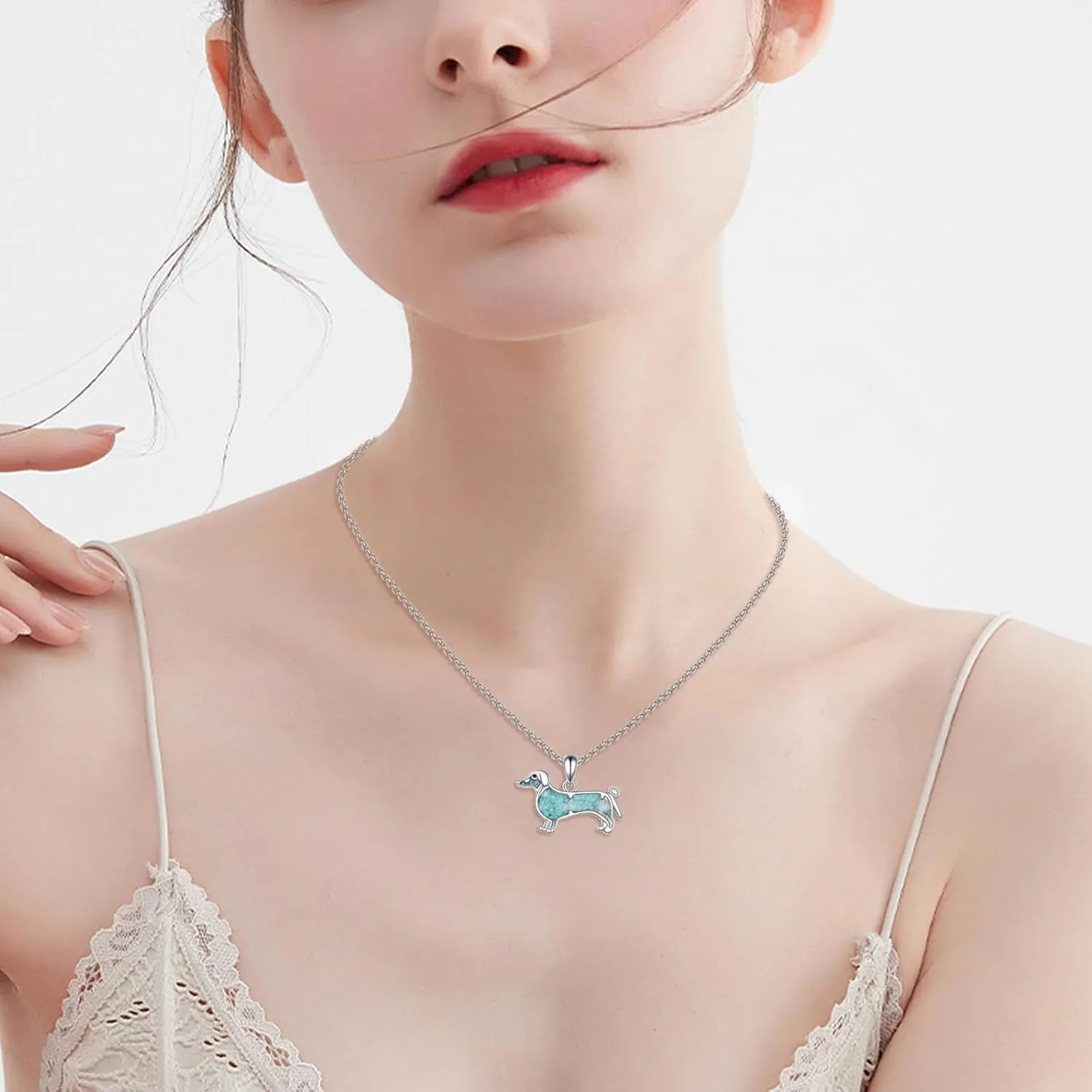 Animal Necklace 925 Sterling Silver Turquoise Horse/Hummingbird/Butterfly/Dragonfly/Phoenix/Turtle/Owl Pendant Jewelry Gifts for Women Men