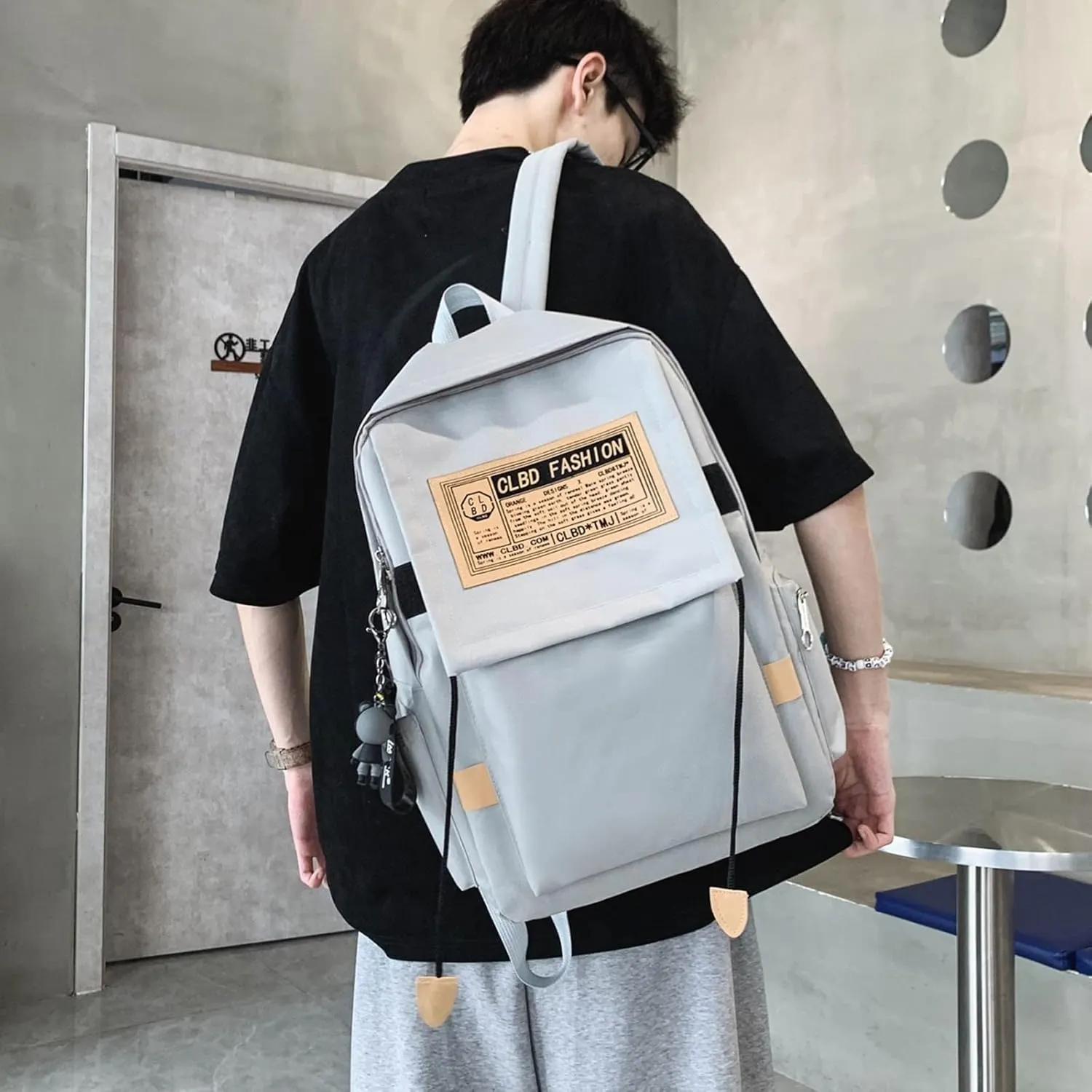 Anti Theft Backpack with Secured Zipper Lightweight Casual Comfortable Shoulder Lunch Bags Womens Work Backpack(Grey)