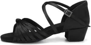 AOQUNFS Girls Latin Dance Shoes Low Heels Tango Salsa Ballroom Practice Performance Dancing Shoes,7B-TL
