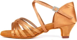 AOQUNFS Girls Latin Dance Shoes Low Heels Tango Salsa Ballroom Practice Performance Dancing Shoes,EM-XGGZS
