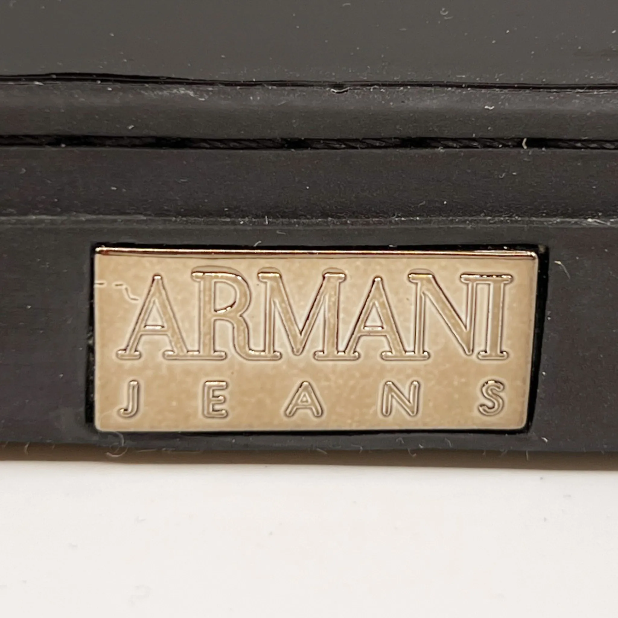 Armani Black Glossy Patent Non-Leather Sneakers EU41 ~ AU10