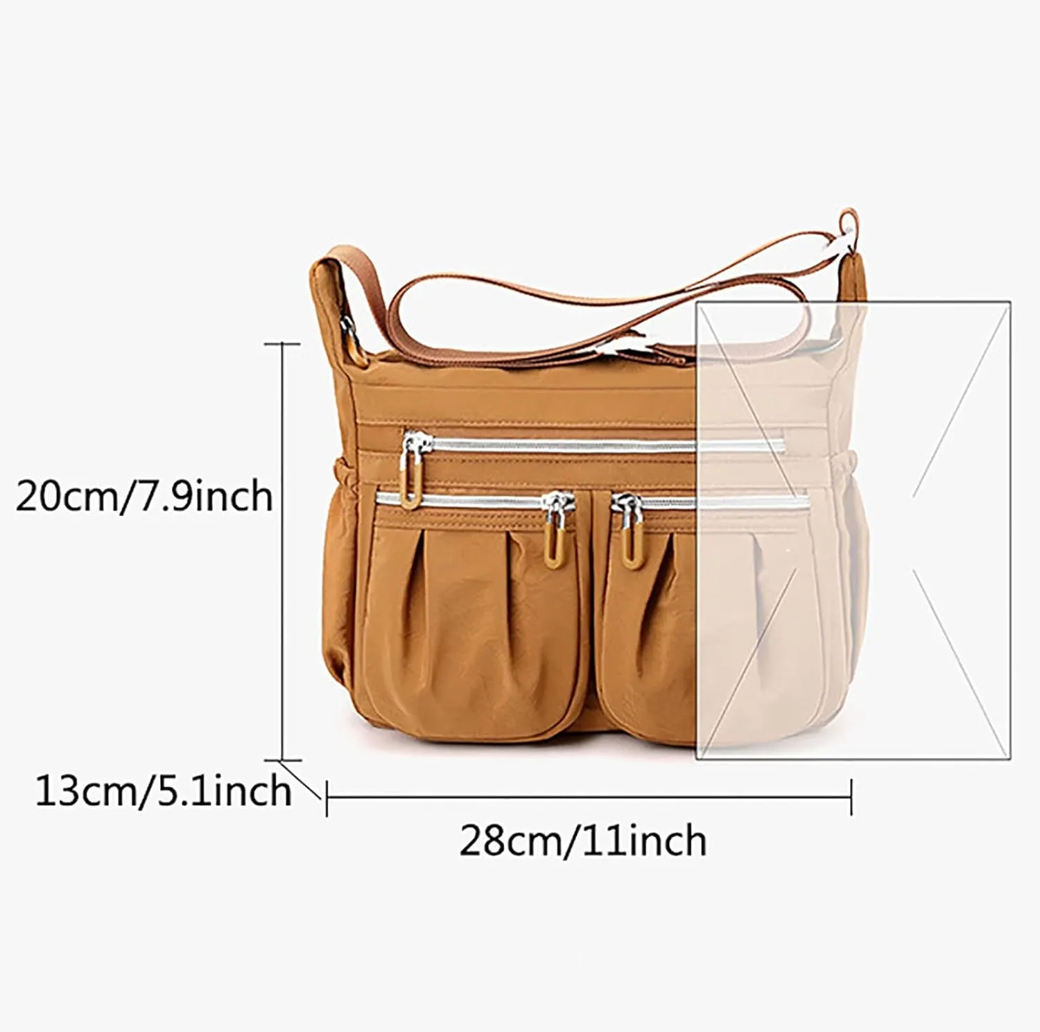 Athletic Crossbody Bags for Women Fabric Nylon Multi Pocket Crossbody Bags Carry Options for Work and Daily Use(BU1)