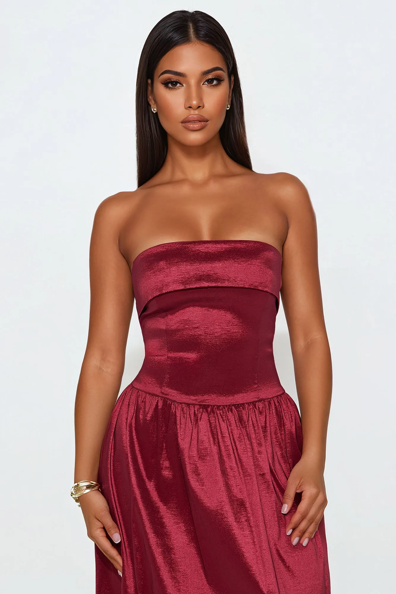 Aubrey A Line Maxi Dress - Wine