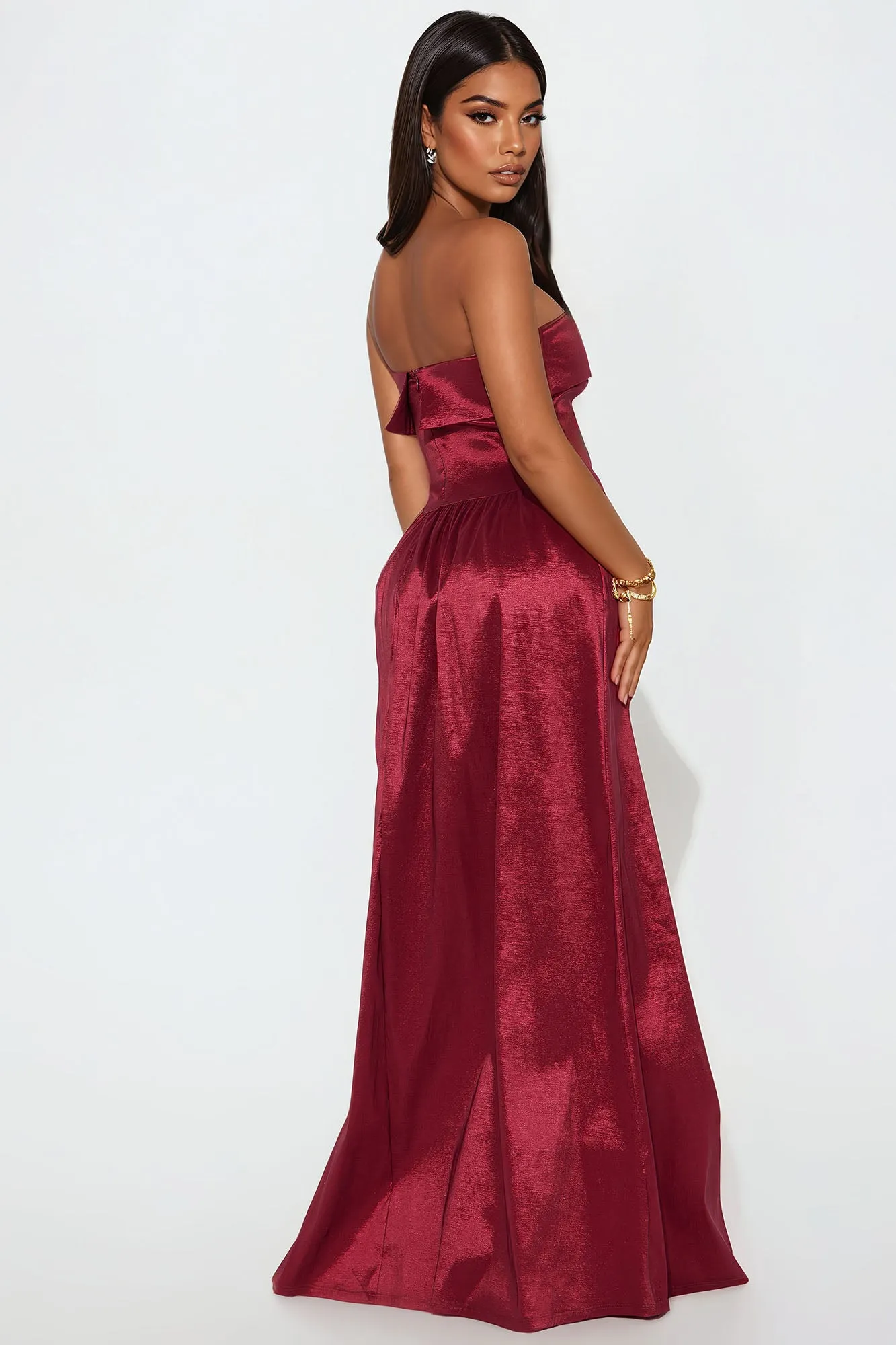 Aubrey A Line Maxi Dress - Wine