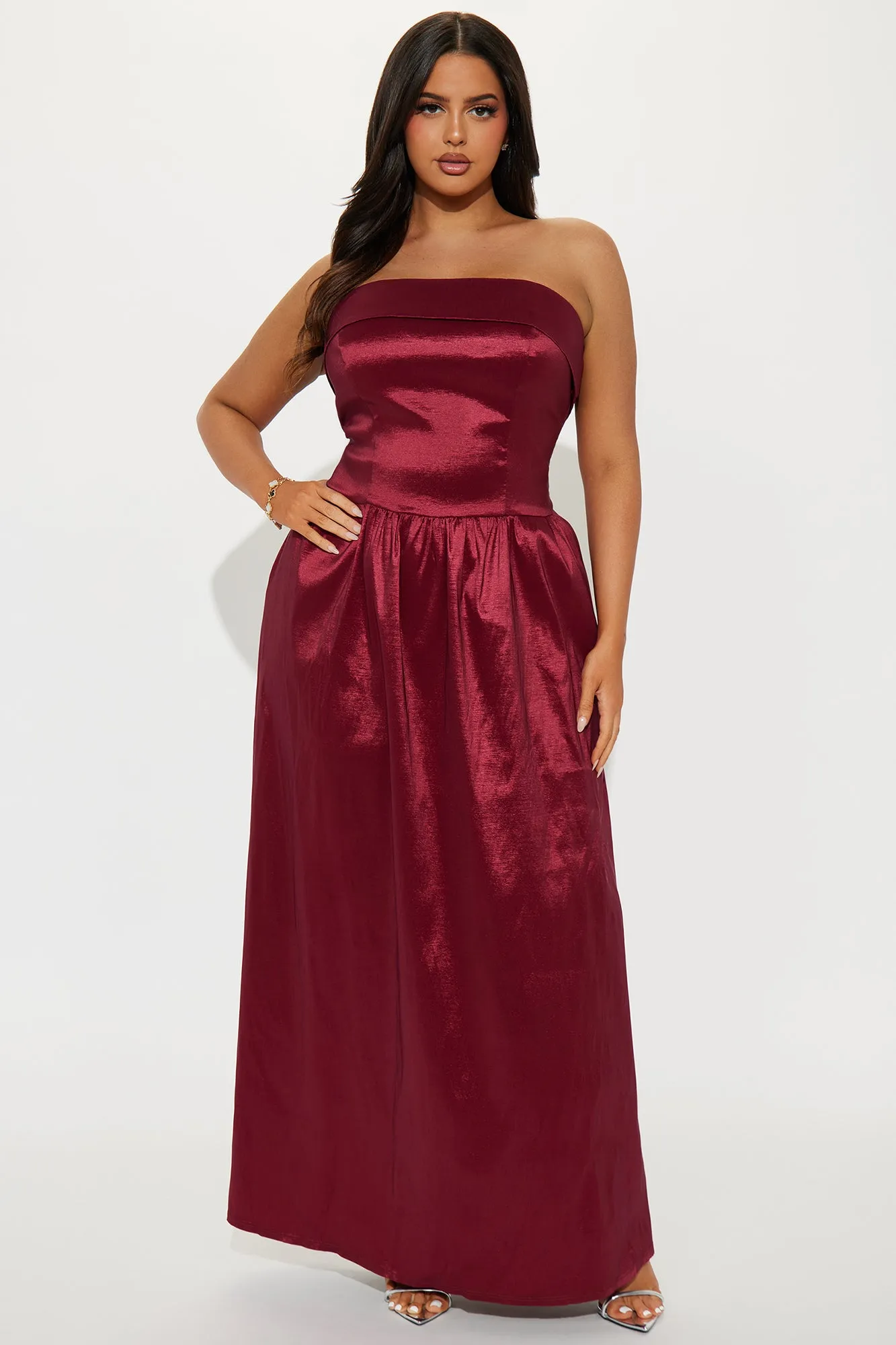 Aubrey A Line Maxi Dress - Wine