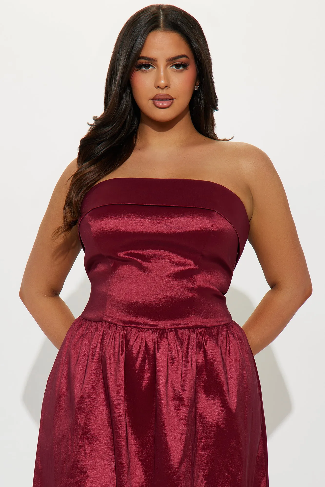 Aubrey A Line Maxi Dress - Wine