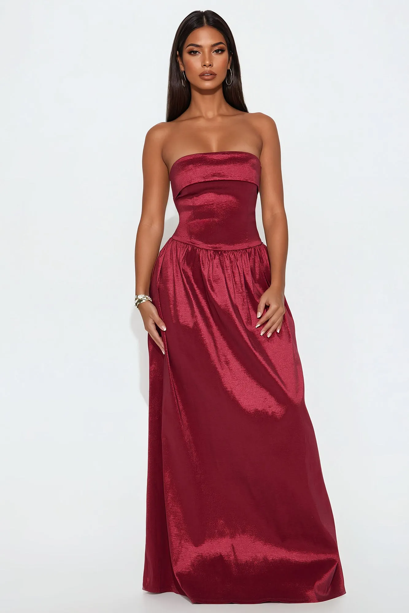 Aubrey A Line Maxi Dress - Wine