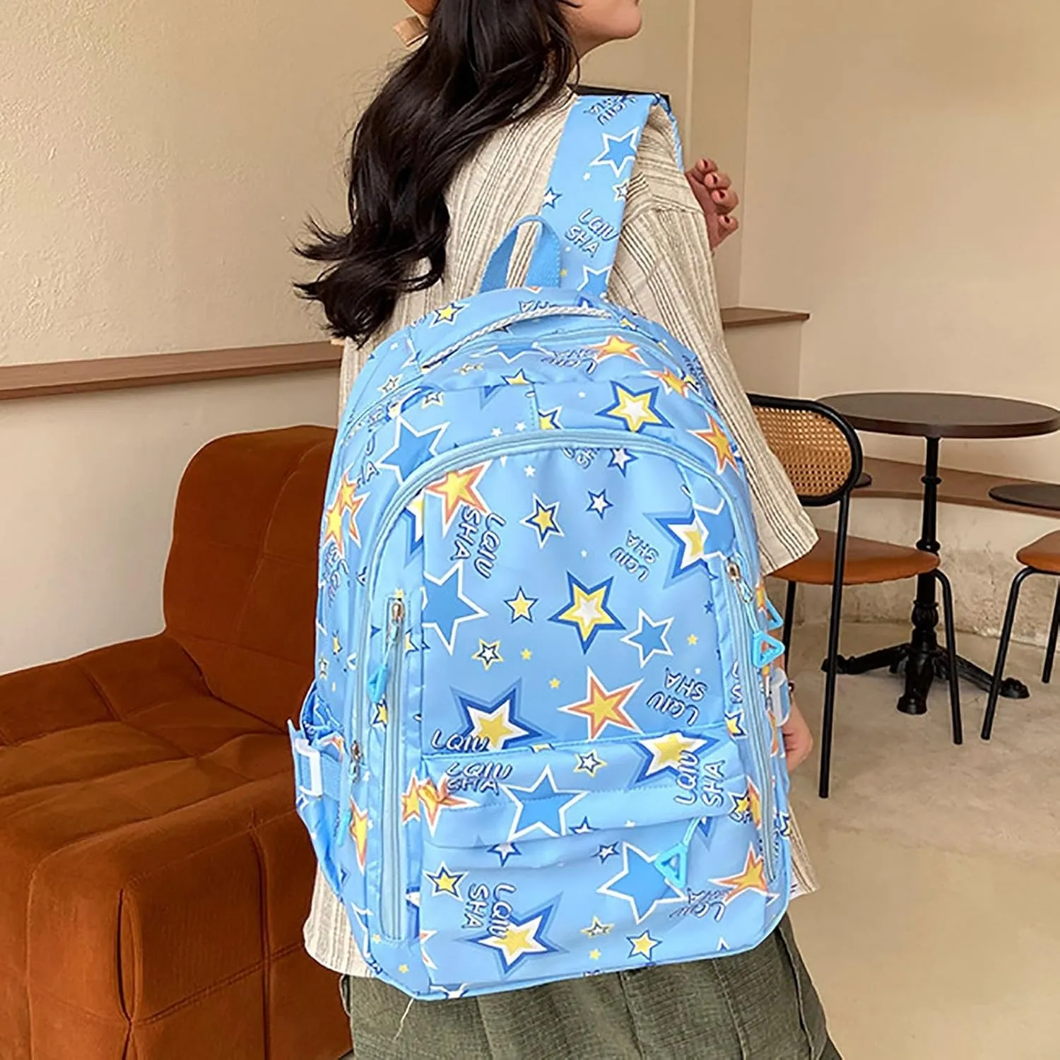 Backpack Purse for Women Medium Size Letter Purse Mobile Phone Messenger Bags Fashion Bags for Travel Work Gift(Light Blue)