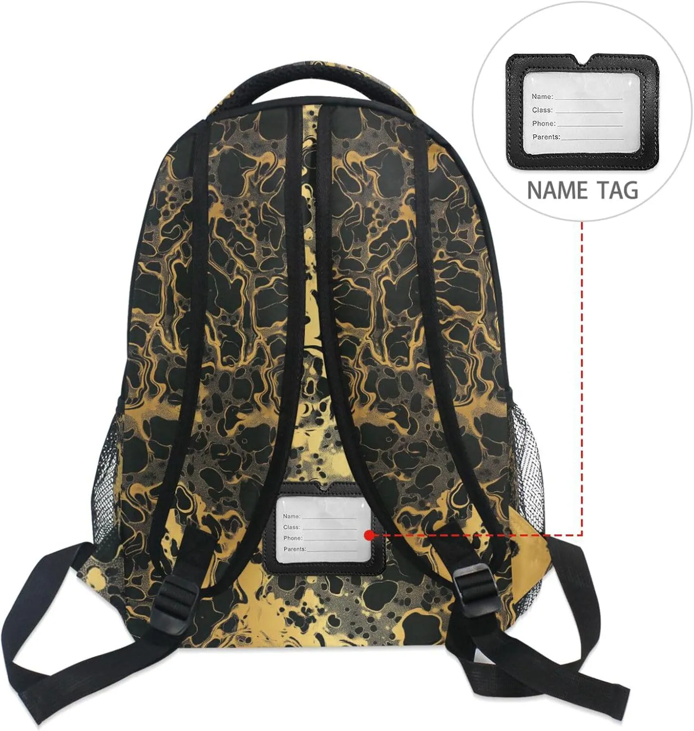 Backpacks for Teens Boys Girls Waterproof Carry On Backpacks with Chest Strap Gift Men & Women Camouflage Gold