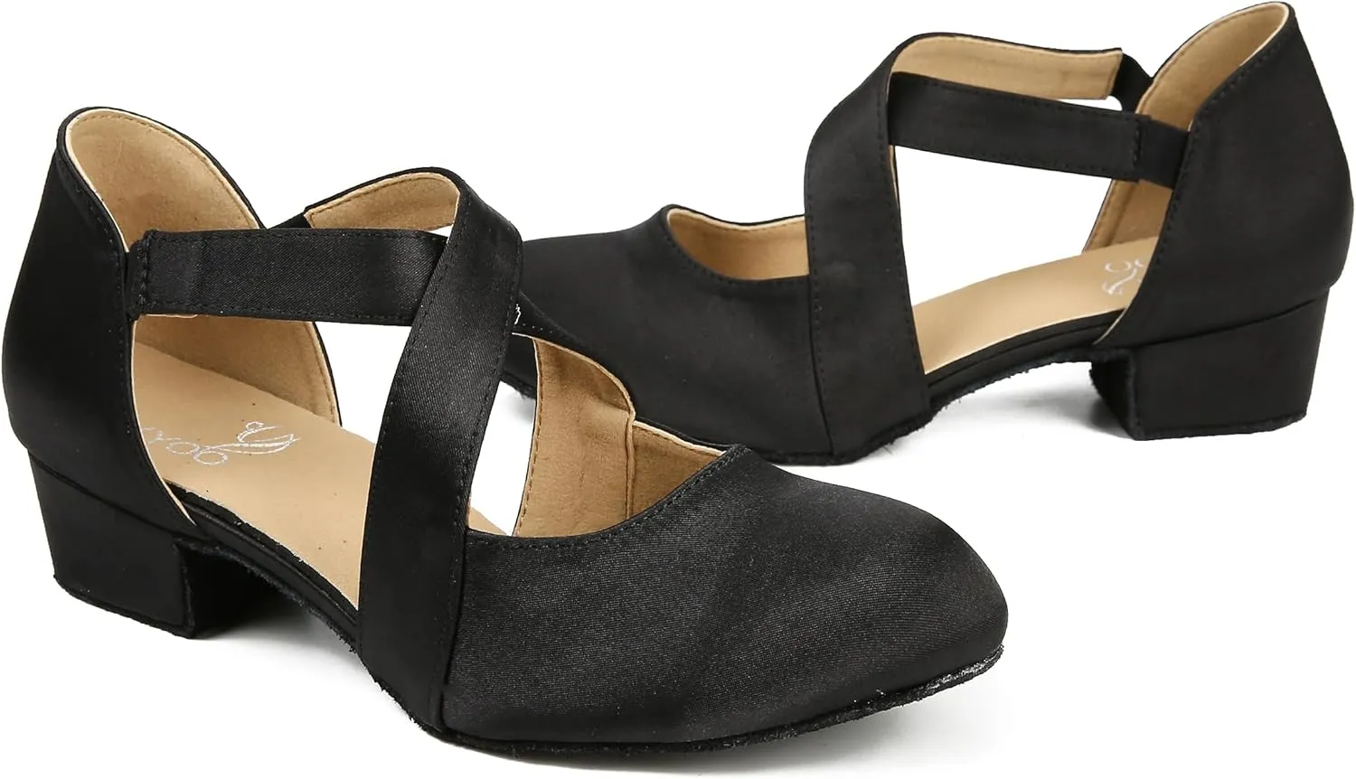 Ballroom Dance Shoes Salsa Latin Dancing Shoes Women for Social Beginner Closed Toe 1 1/2 inches Heels S14
