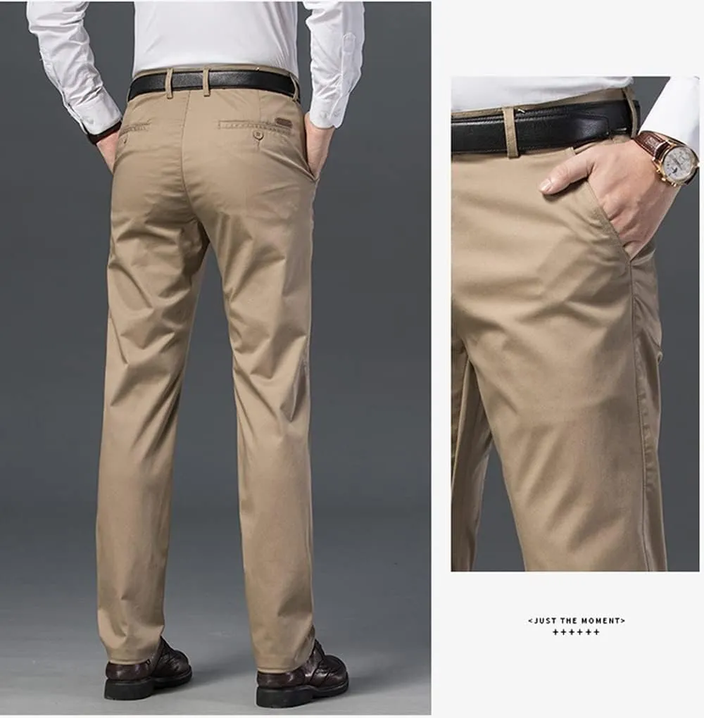 Banana Bucket Mens Slim Fit Dress Pants Khaki Skinny Stretch Chino Pants Casual Flat Front Business Trousers with Pockets
