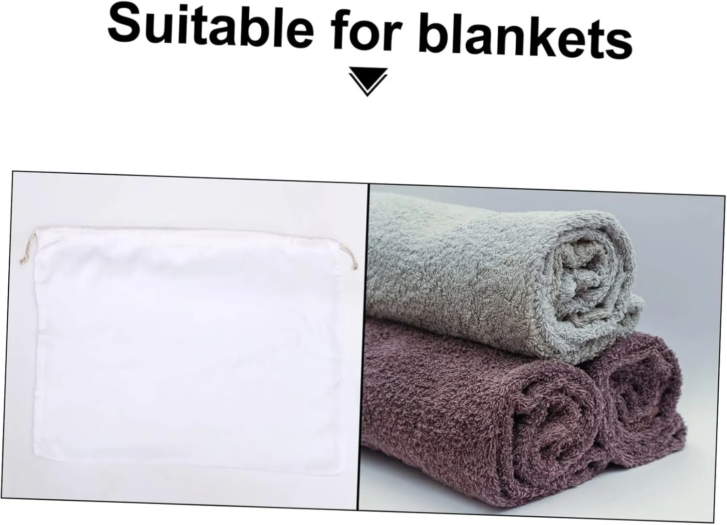 BESPORTBLE Elegant Silk Storage Pouch 2 Pack Drawstring Zipper Bag for Clothes Quilts Dustproof Space-saving