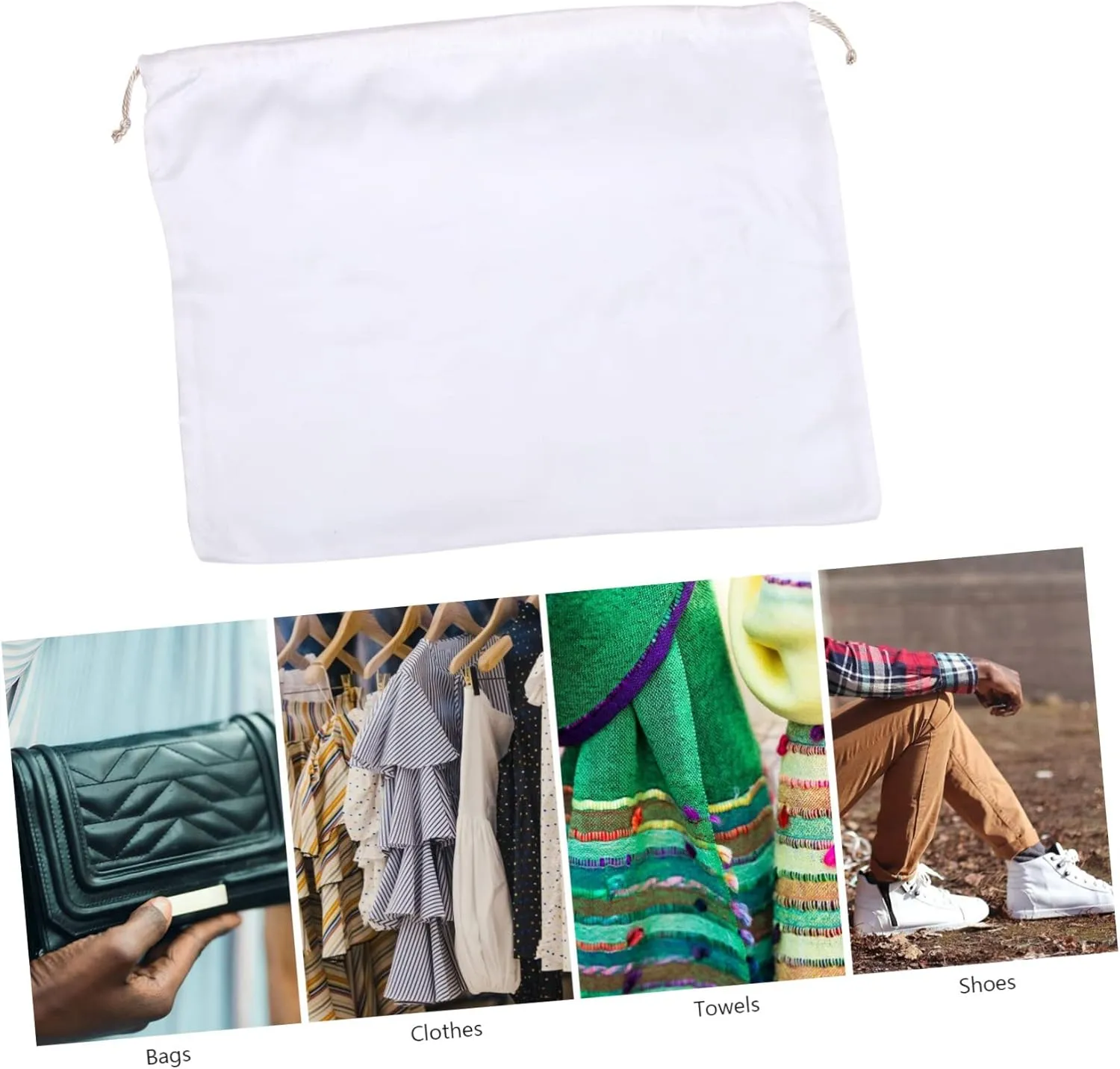 BESPORTBLE Elegant Silk Storage Pouch 2 Pack Drawstring Zipper Bag for Clothes Quilts Dustproof Space-saving