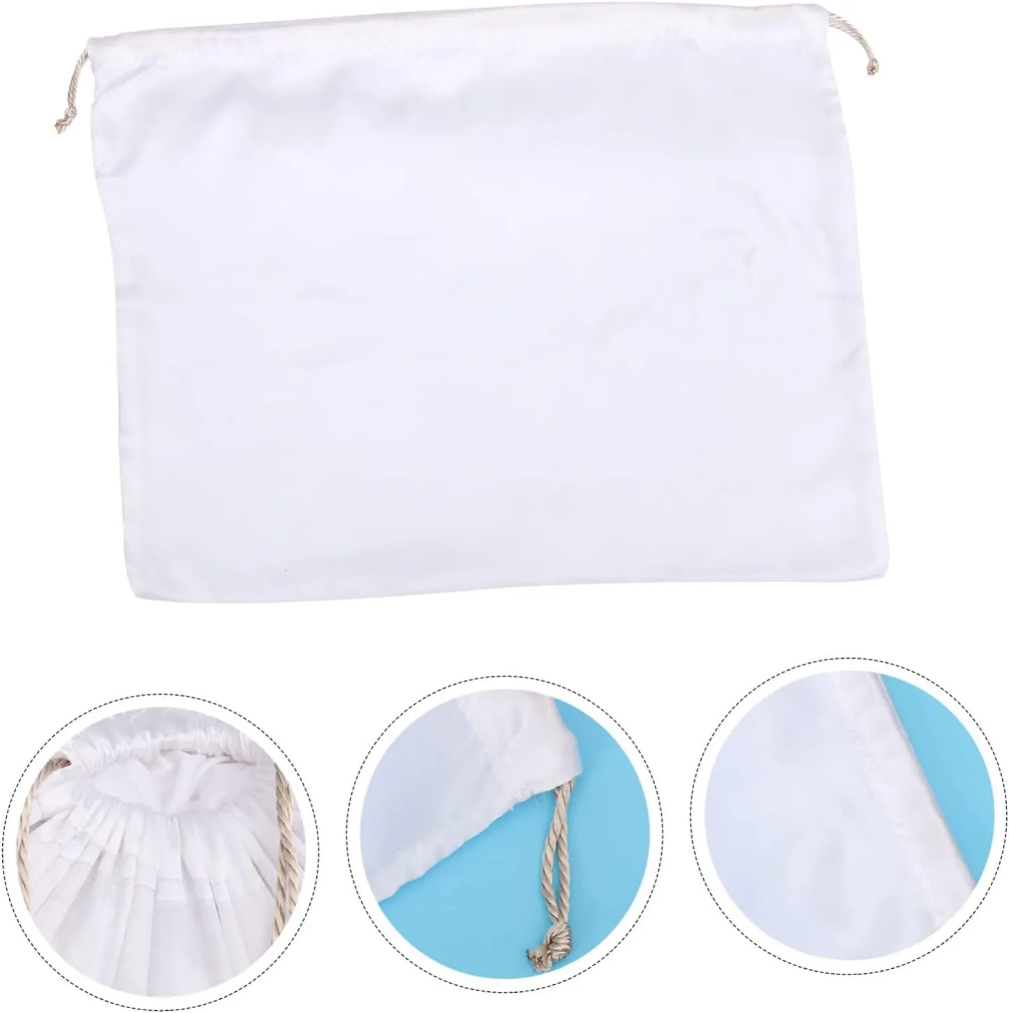 BESPORTBLE Elegant Silk Storage Pouch 2 Pack Drawstring Zipper Bag for Clothes Quilts Dustproof Space-saving