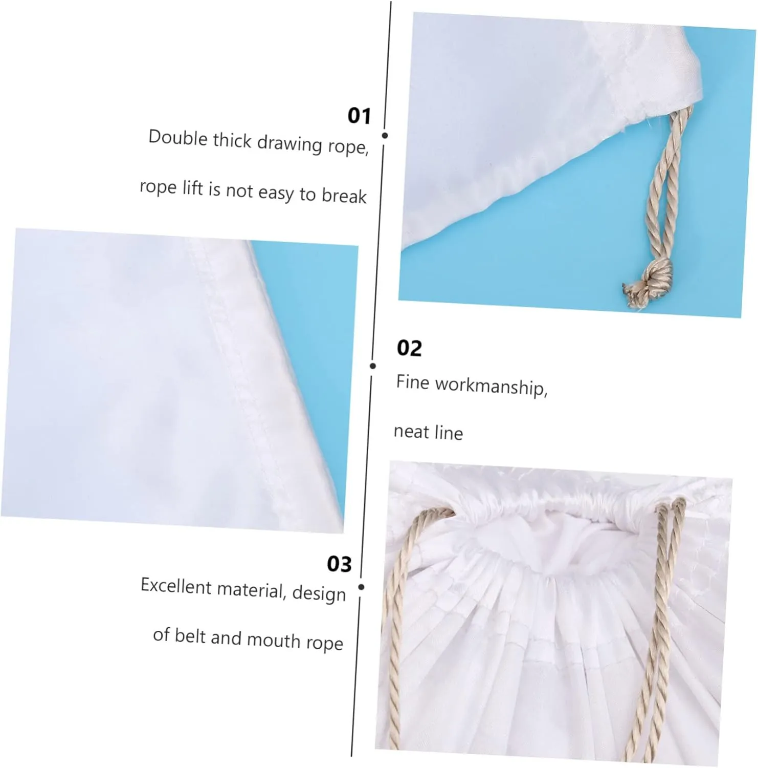 BESPORTBLE Elegant Silk Storage Pouch 2 Pack Drawstring Zipper Bag for Clothes Quilts Dustproof Space-saving