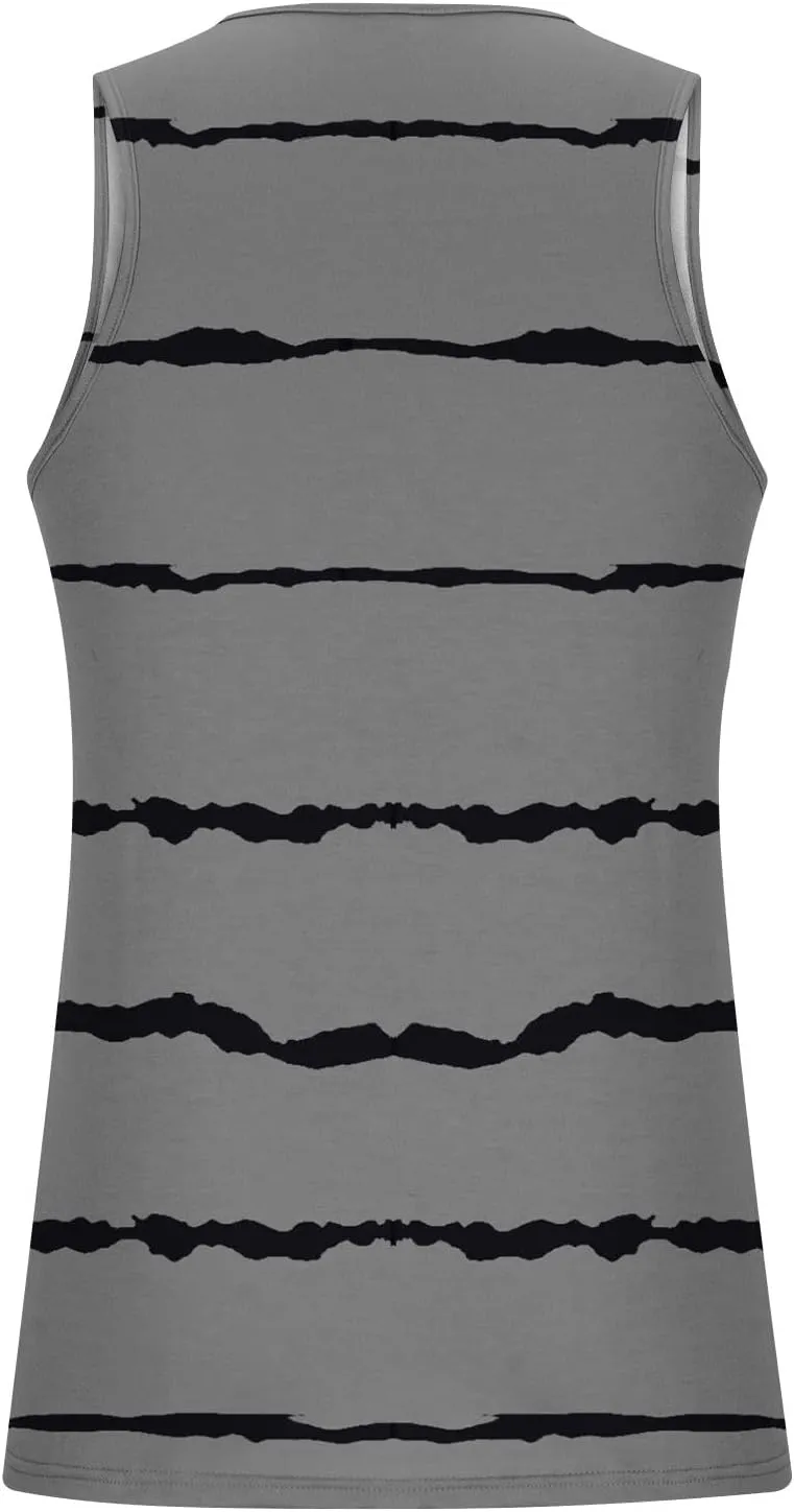 Big and Tall Graphic Tank Tops for Men 2024 Trendy Sleeveless Striped Muscle Tanks Shirts Loose Casual Outfits