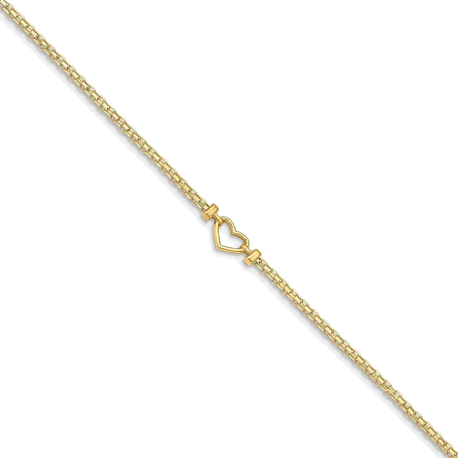 Bonyak Jewelry Fancy Heart 9inch Anklet in 14K Yellow Gold Stunning