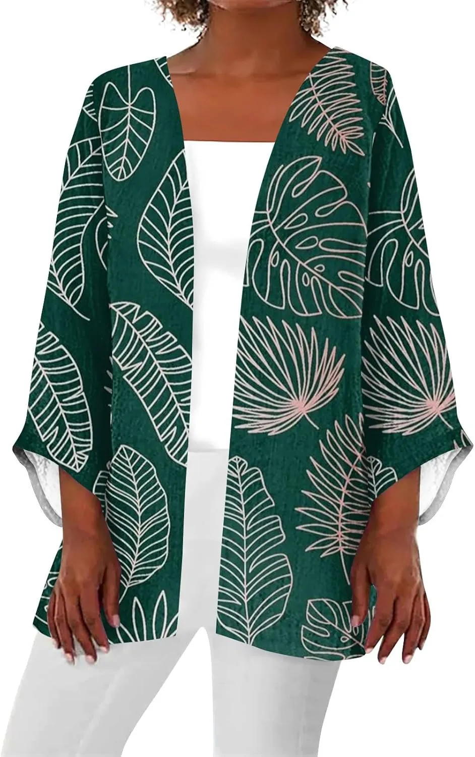 Cardigan Sweaters for Women Long Sleeve Sweaters Fashion Floral Print Dusters Kimono Cardigan Thin Workout Jacket