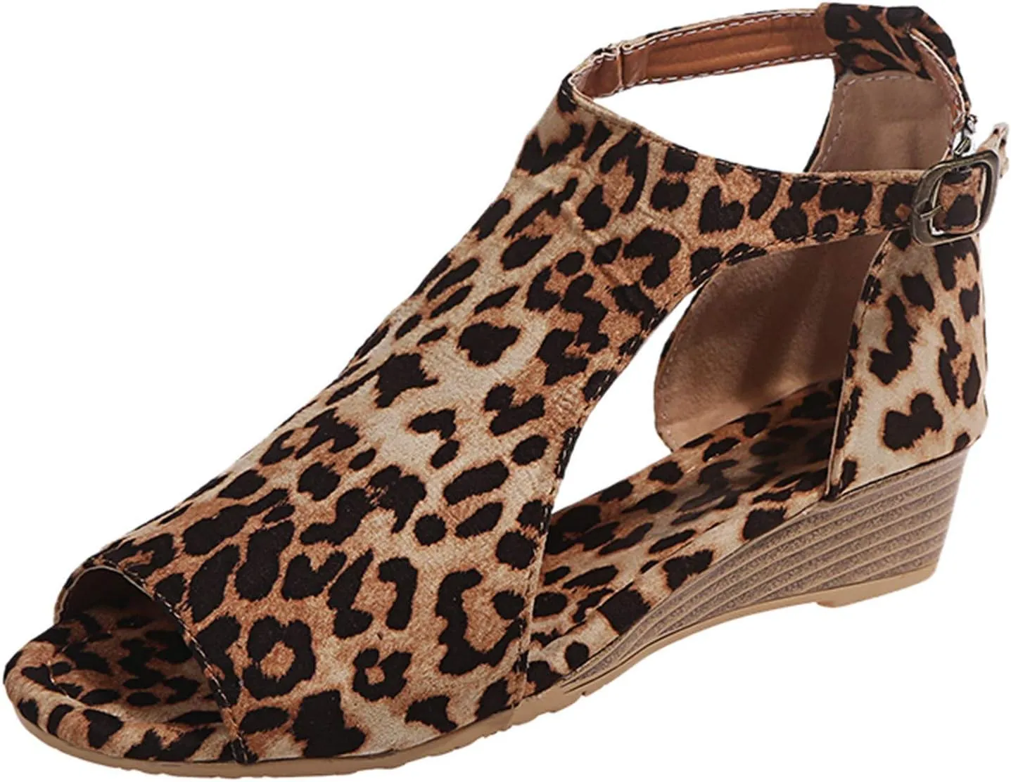 Cathalem Sandals for Women Dressy, Women's Orthopedic Suede Peep Toe Ankle Booties Cut Out Stacked Block Heel Ankle Boots Comfortable Shoes