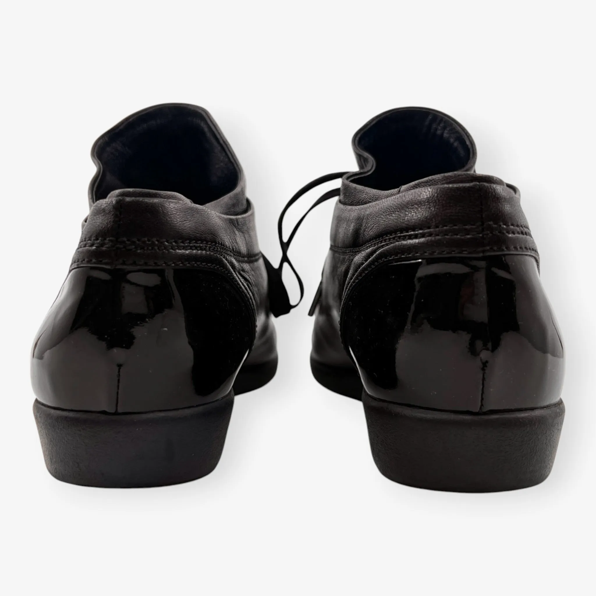 Chanel Black Patent and Leather CC Low Top Sneakers EU41 ~ AU10